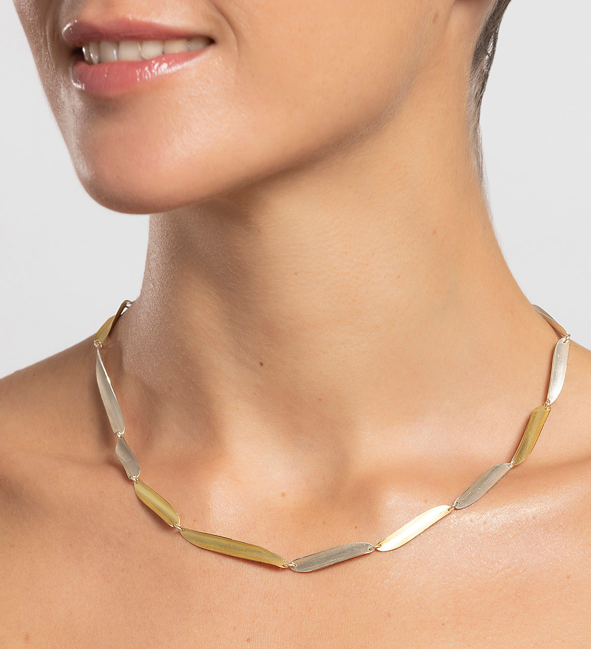 Collar Volta plata y oro 43cm