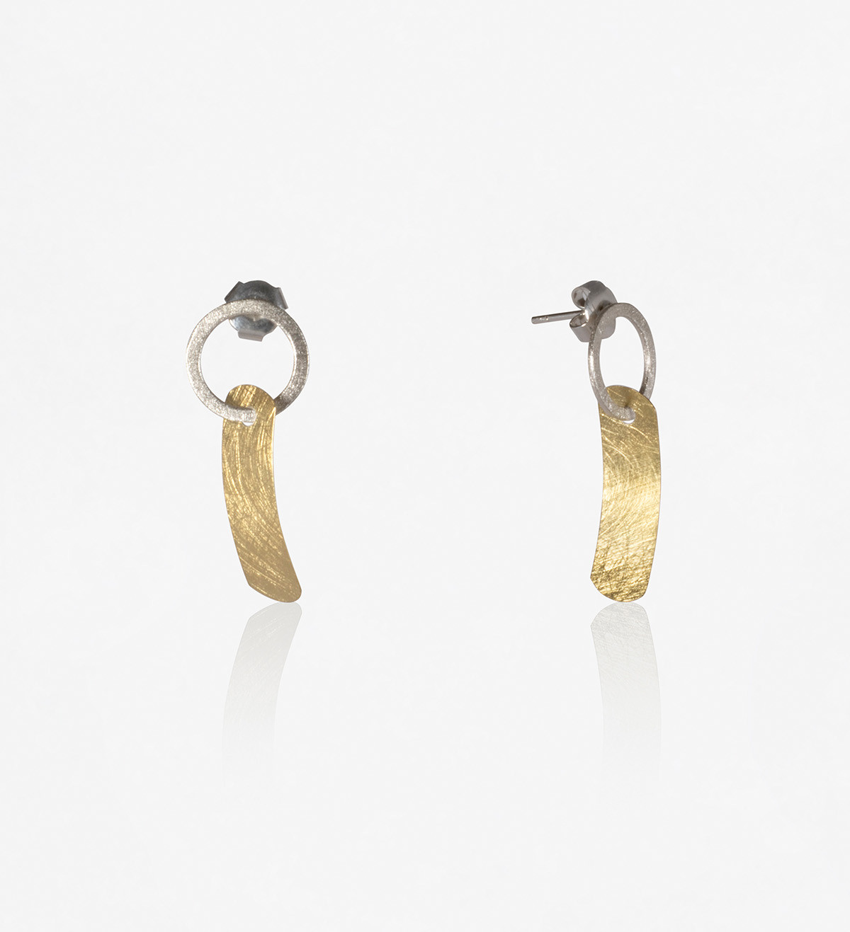18k gold and silver earrings Posidònia 24mm
