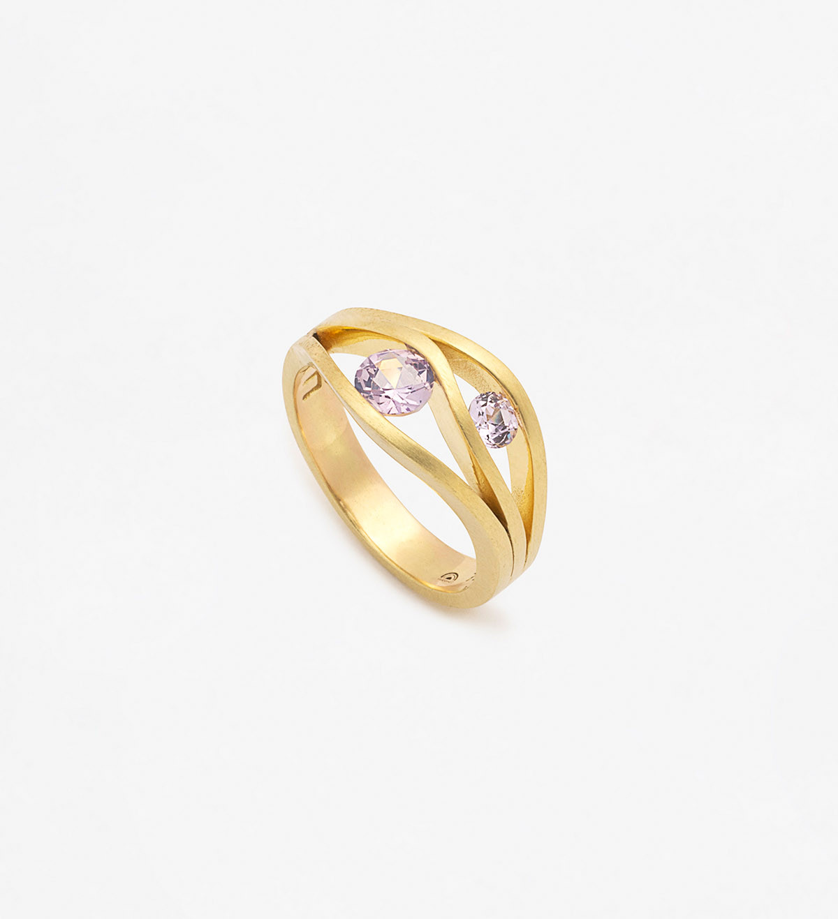 Anillo oro con zafiros rosa Wennick-Lefèvre 0,61ct