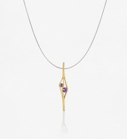 18k gold pendant with purple and pink Wennick-Lefèvre sapphires 0,64ct