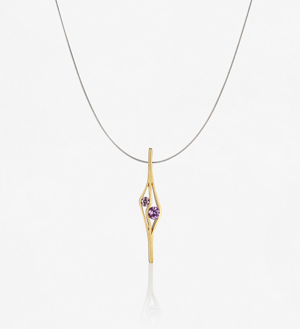 Colgante oro con zafiros lila y rosa Wennick-Lefèvre 0,64ct