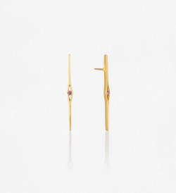 Pendientes oro y zafiro rosa Wennick-Lefèvre 0,14ct