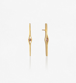 Pendientes oro con zafiro naranja Wennick-Lefèvre 0,42ct