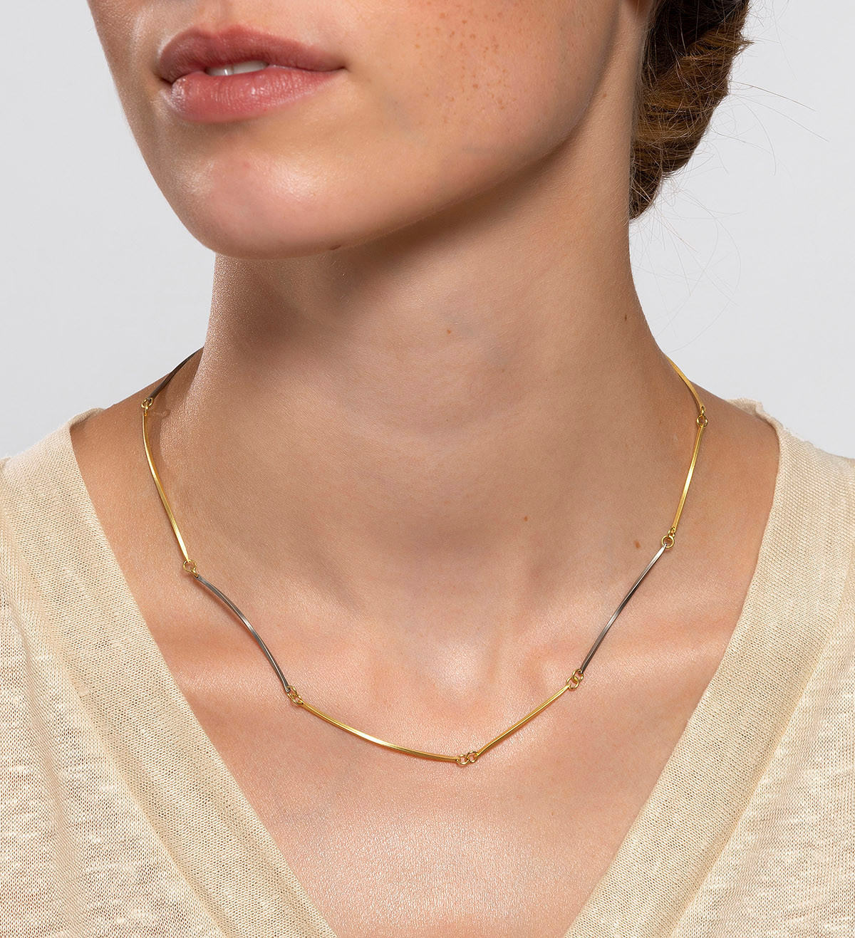 18k gold and titanium necklace Pinassa 43.5cm