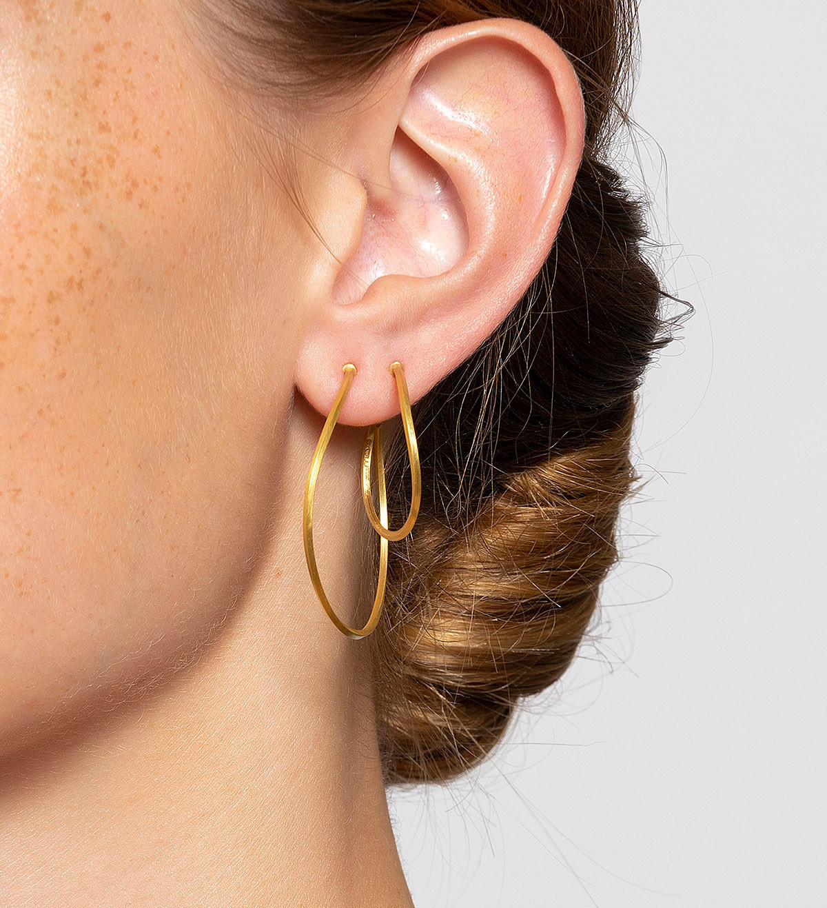 18k gold hoops Pinassa 35mm