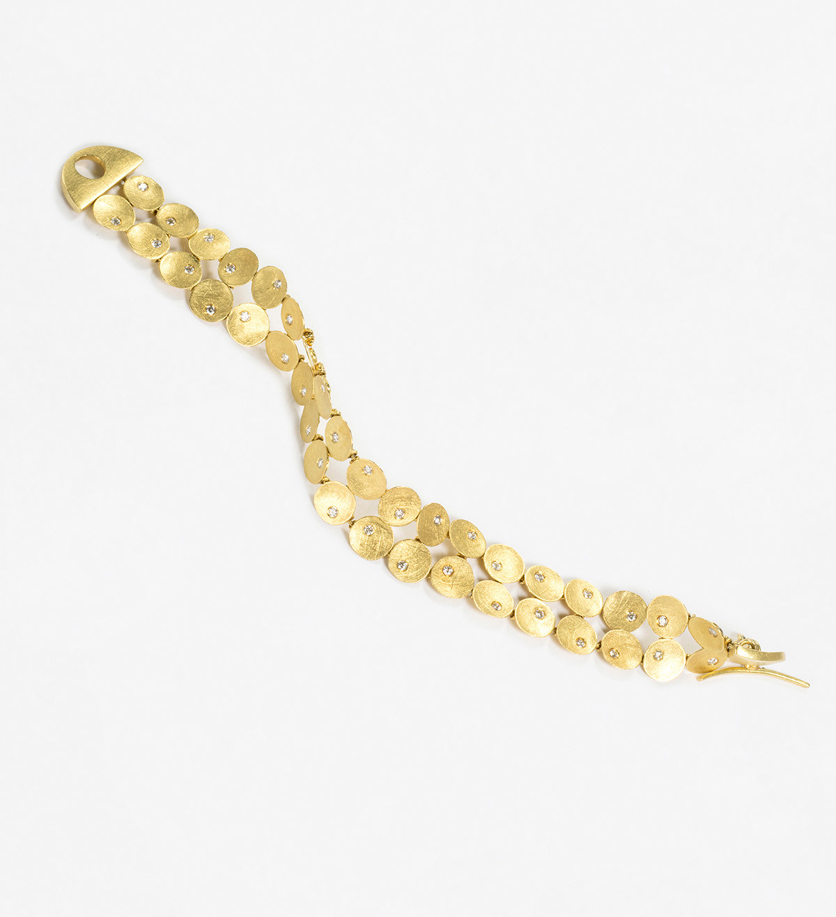 18k gold bracelet Flô with 38 diamonds 0.95ct