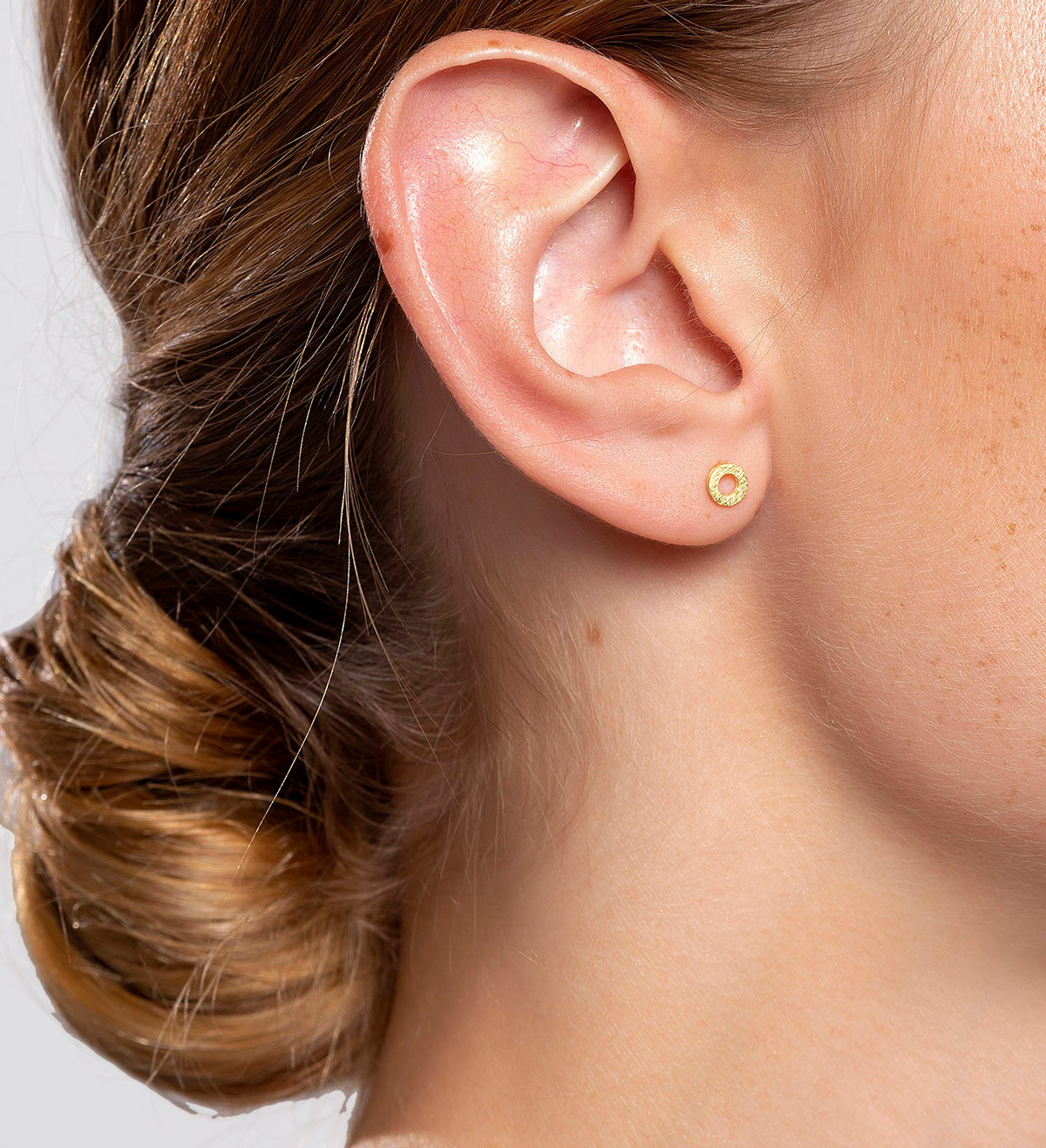 18k gold earrings Fil Pla 5mm
