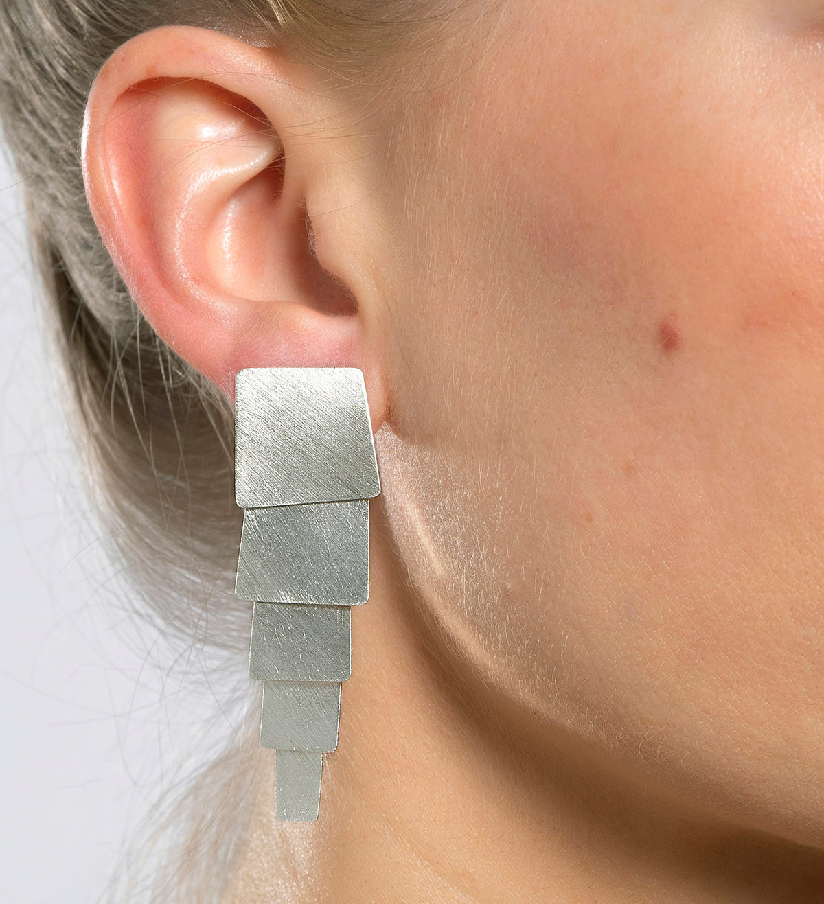 Silver earrings Aire 50mm