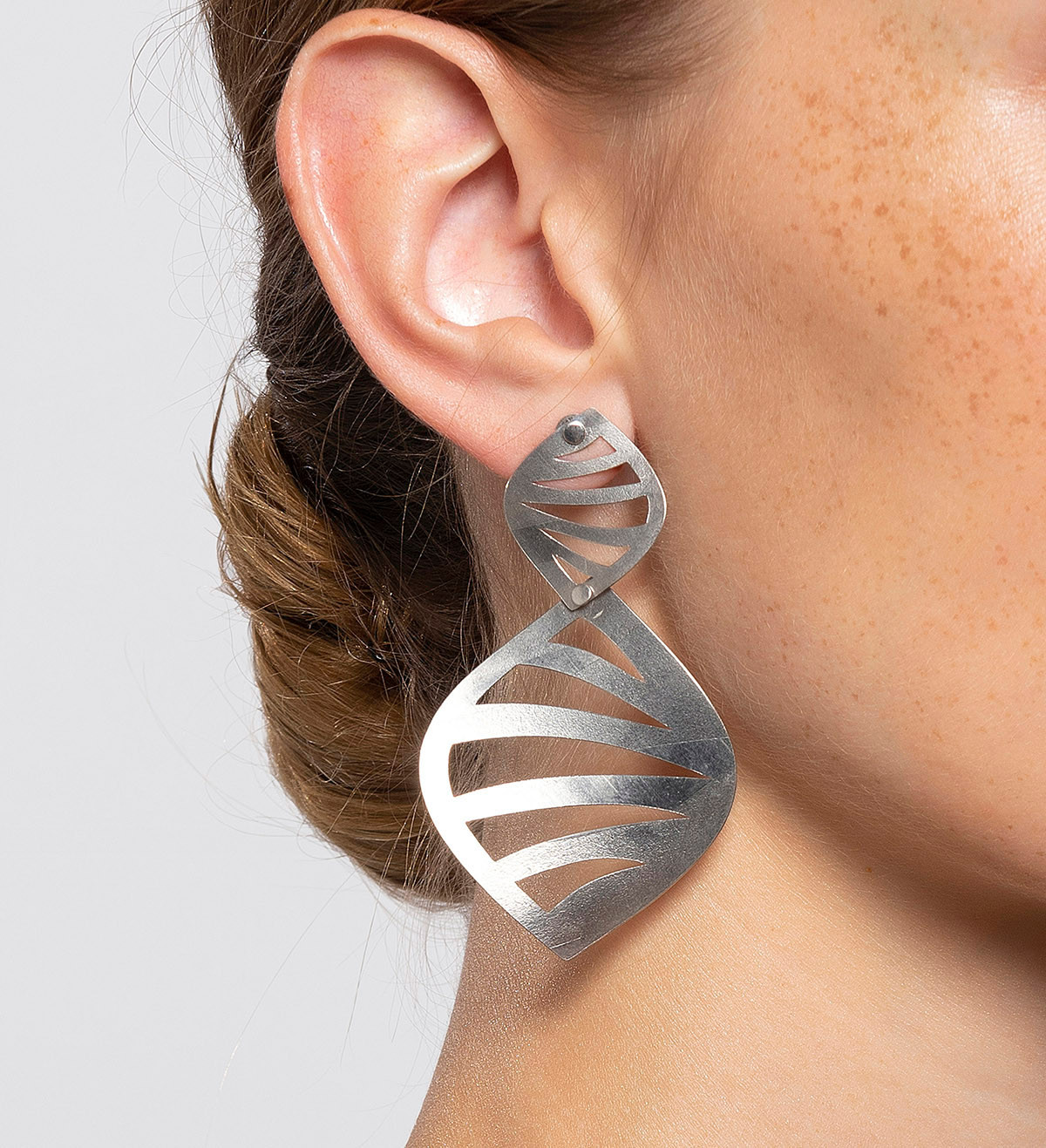 Silver earrings Jungle 70mm