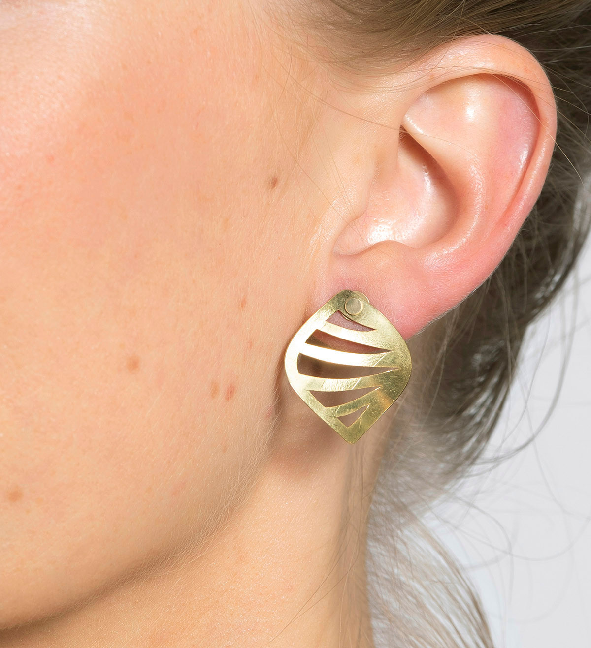 18k gold earrings Jungle 25mm