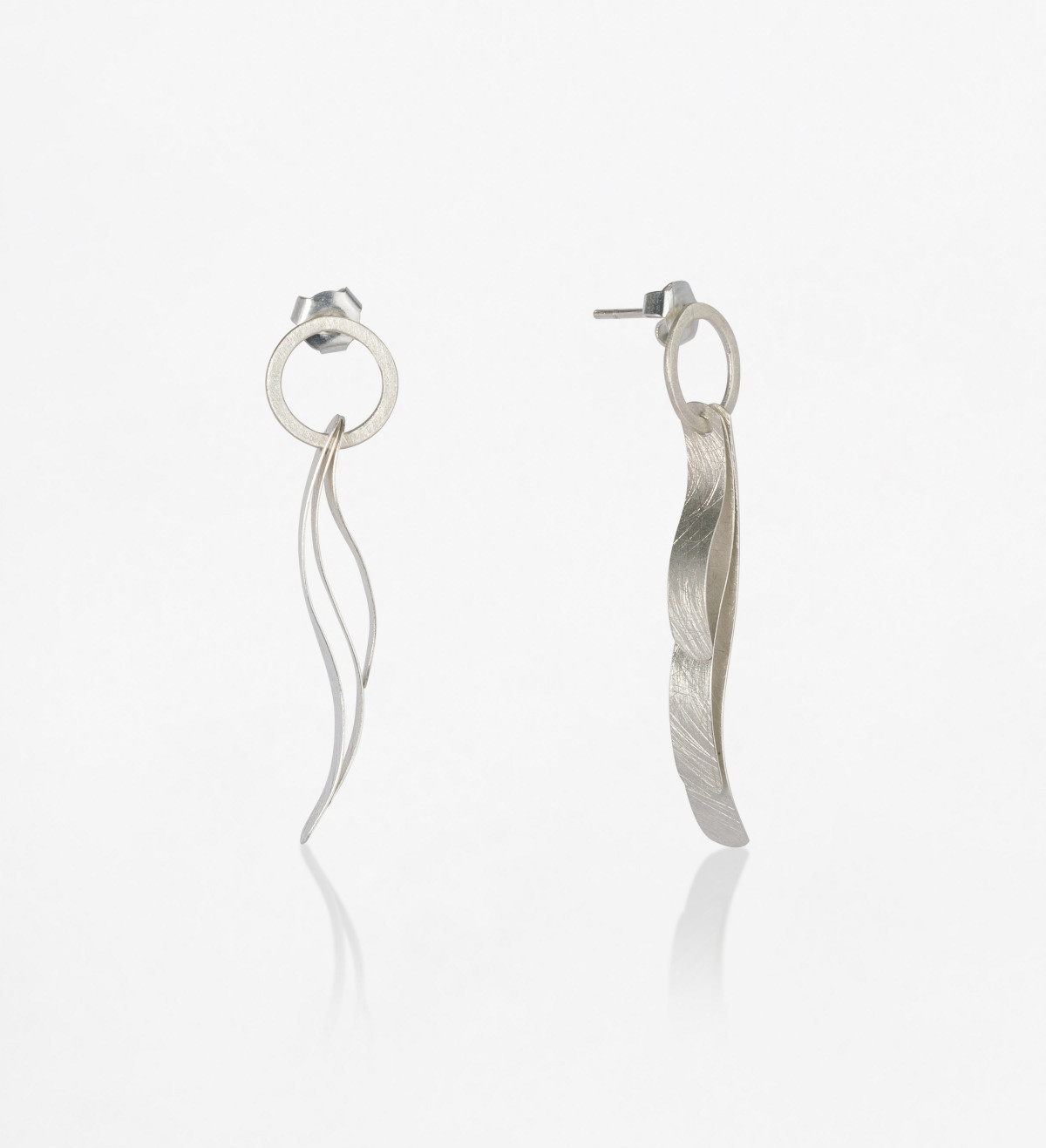 Silver earrings Posidònia 50mm