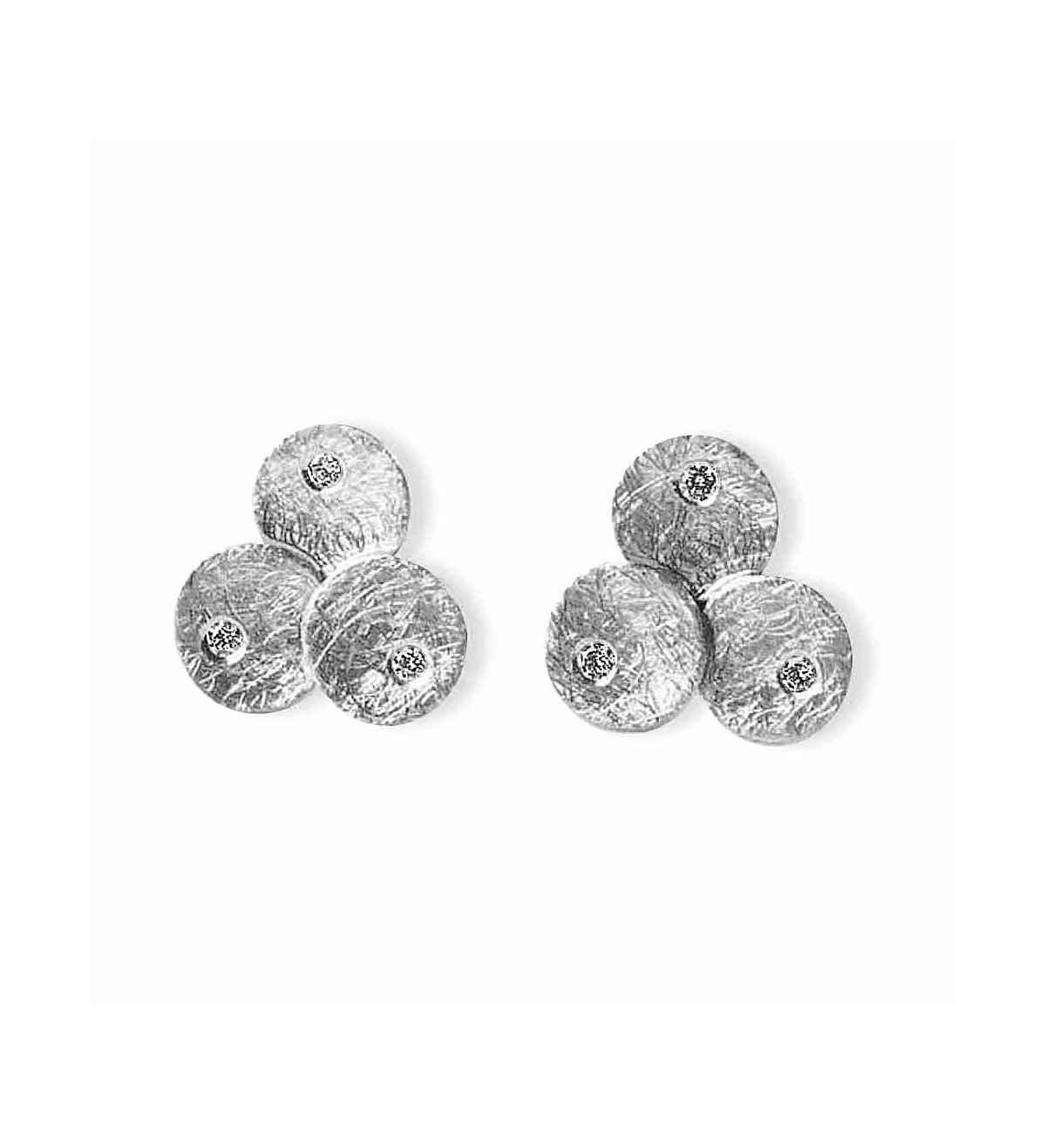 White gold earrings Flô with diamonds 0.15ct