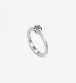 18k white gold ring with diamond 0,61ct VS1 F