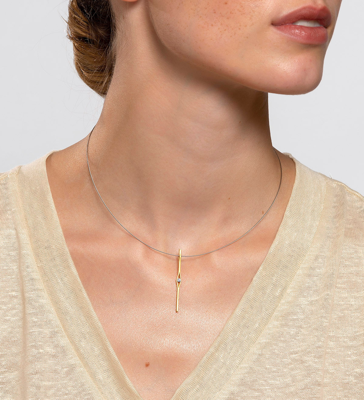 Colgante oro con zafiro naranja Wennik-Lefèvre 0,07ct Colgante oro con zafiro naranja Wennik-Lefèvre 0,07ct