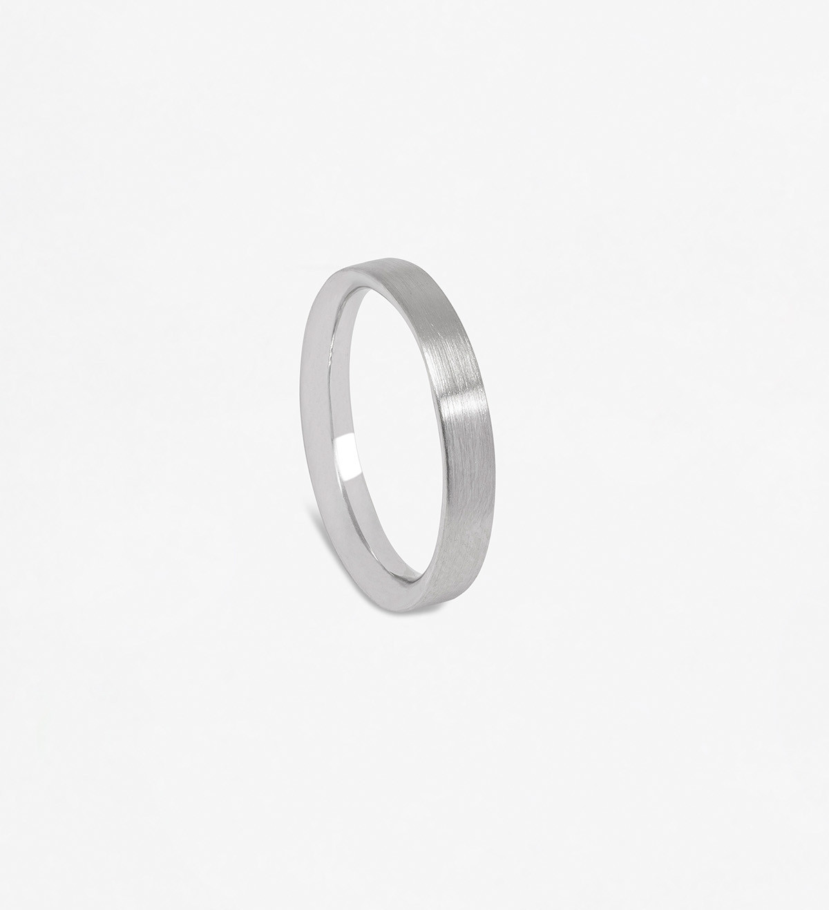 18k white matt gold wedding band 3,2mm woman