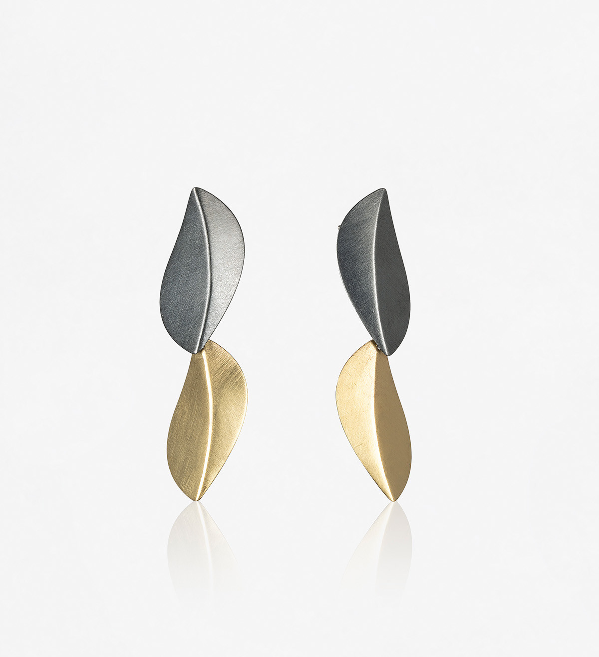 18k gold and silver earrings Creta 2 pieces 45mm