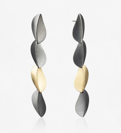 Pendientes oro y plata oxidada Creta 4 piezas 85mm