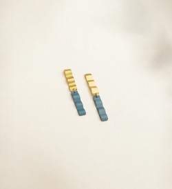 18k gold and titanium earrings Aigua 37mm