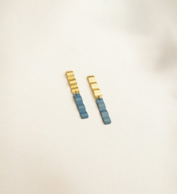 Pendientes oro y titanio Aigua 37mm