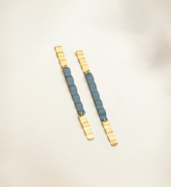 18k gold and titanium earrings Aigua 75mm