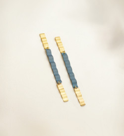 18k gold and titanium earrings Aigua 75mm