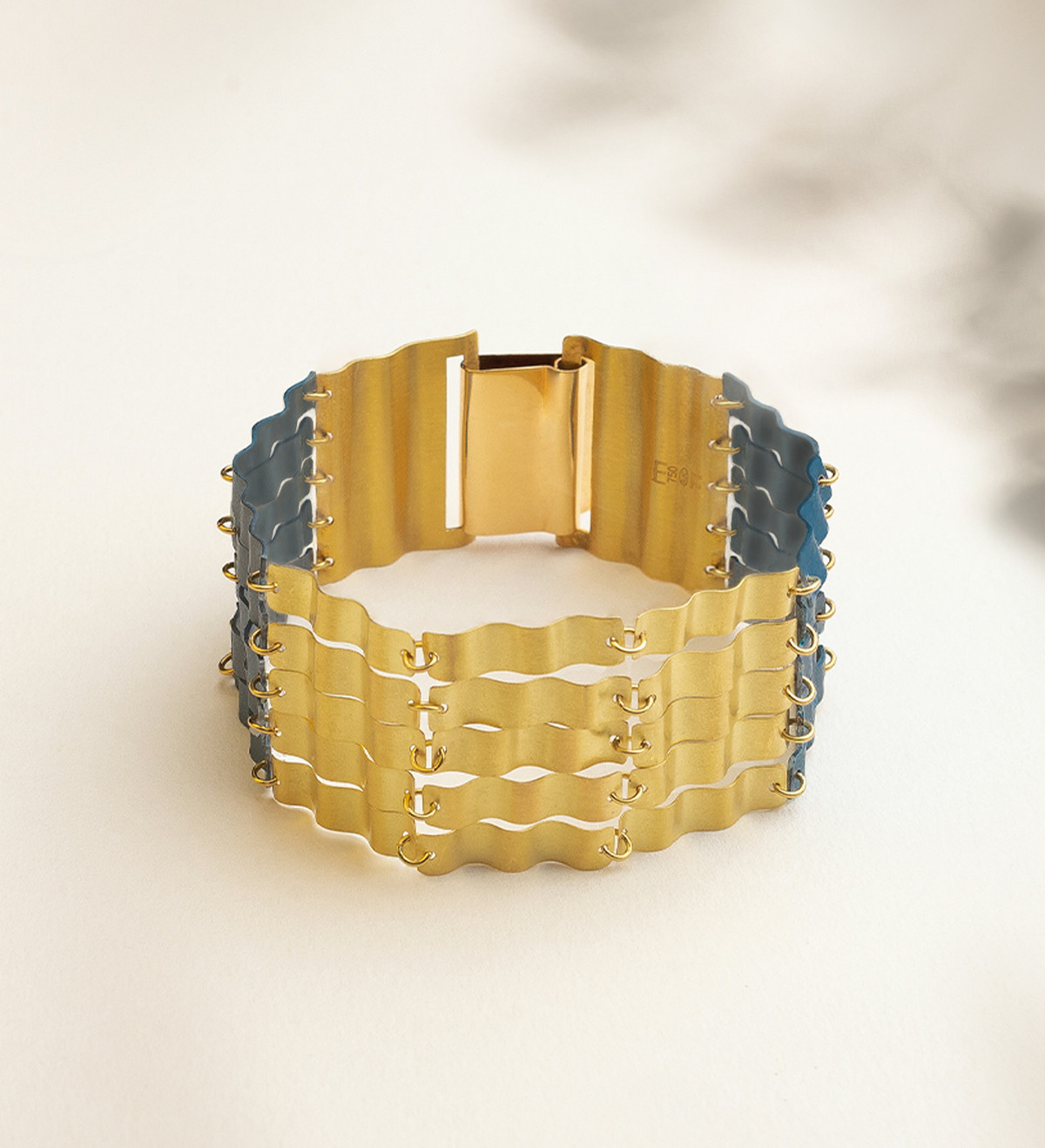 18k gold and titanium bracelet Aigua 5 bands 19cm