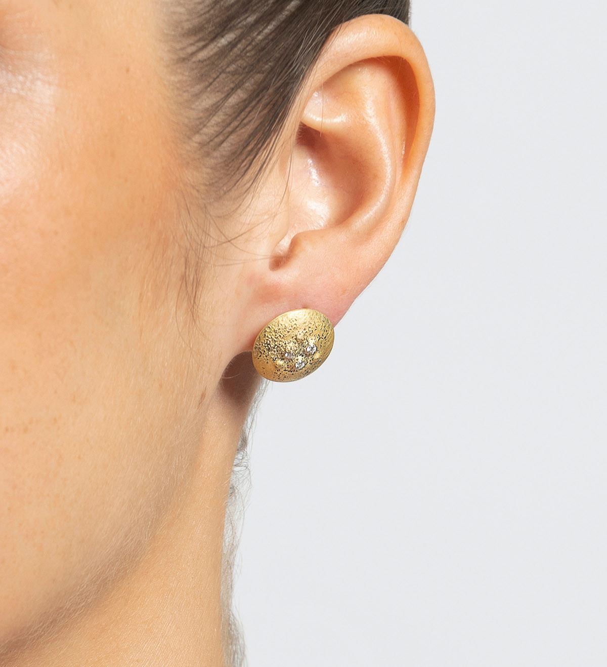 18k gold, paladium and diamonds earrings Bosc 15mm