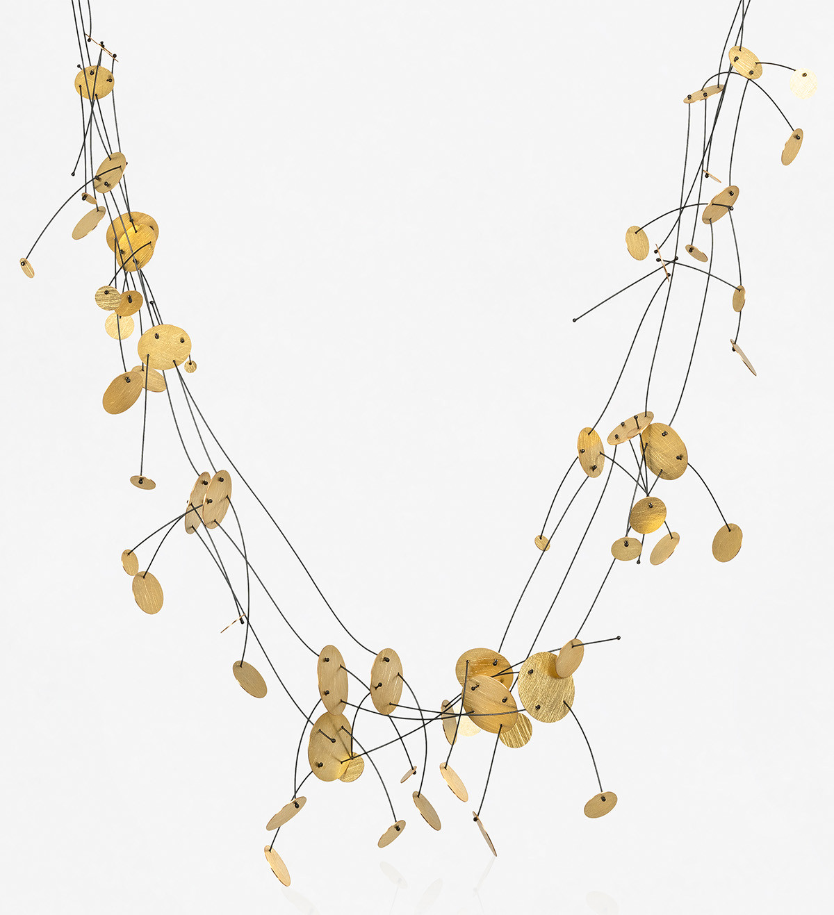 18k gold necklace Pluja 3 row