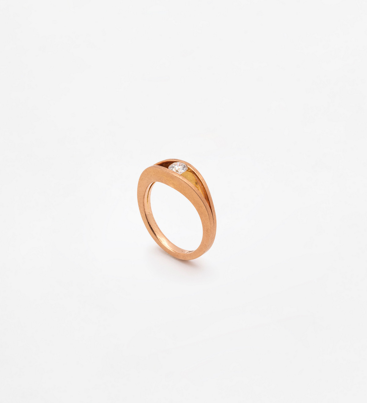 18k rose gold ring with diamond 0,25cts