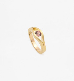 Solitario oro y zafiro rosa Wennick-Lefèvre 0,47ct