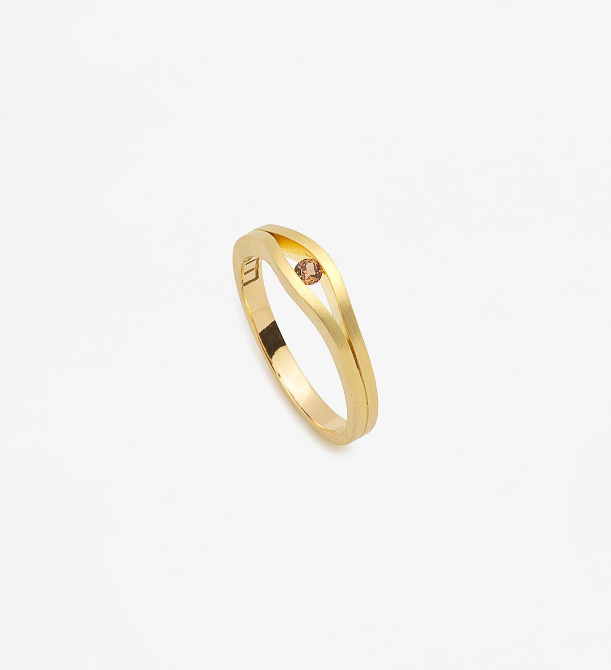 18k gold ring with orange Wennick-Lefèvre  sapphire  0.078ct