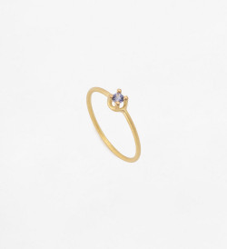 Solitario oro y zadiro azul Wennick-Lefèvre 0,07ct