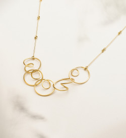 18k gold necklace Gargot 5 motifs 42cm