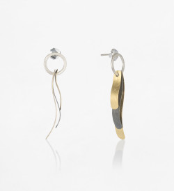 18k gold and silver earrings Posidònia 50mm