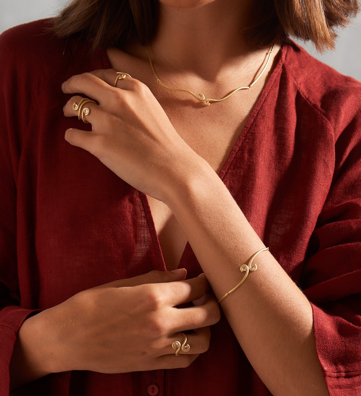 Collar oro Sunrise 44cm y zafiros amarillos 0,52ct