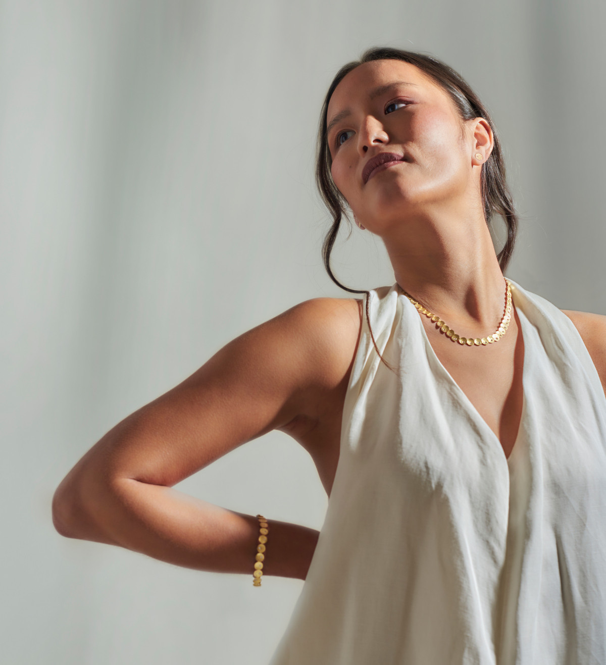 Pendientes oro Flô 8mm y diamantes 0,05ct