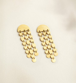 Pendientes oro Party 3 tiras 55mm