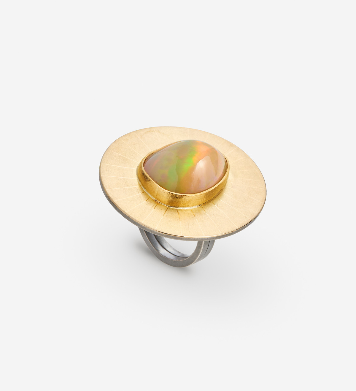 Anillo plata y oro con ópalo 12,53ct