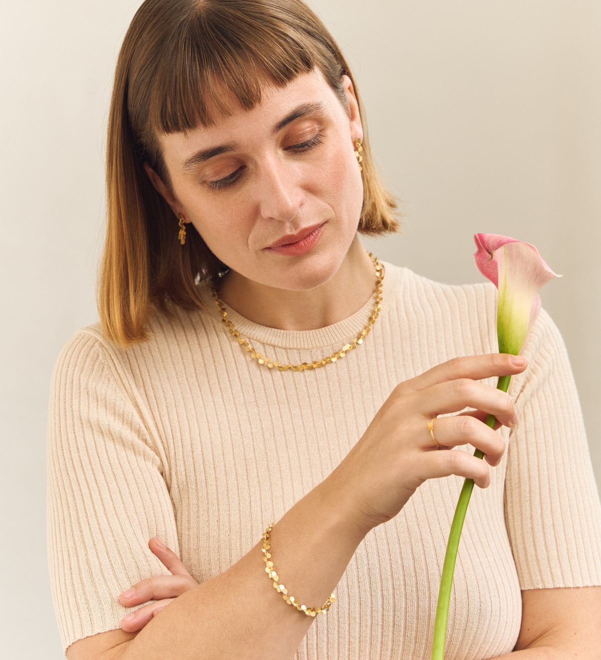 Collar oro Papallones 43,5cm