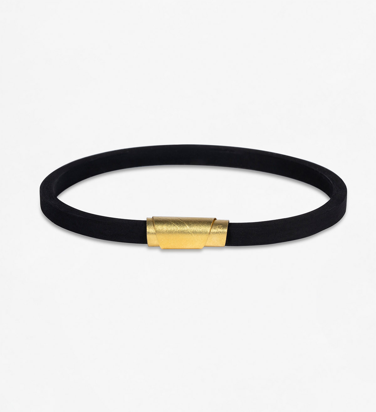 18k gold with rubber bracelet Cilindres