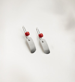 Pendientes plata y coral Posidònia 40mm