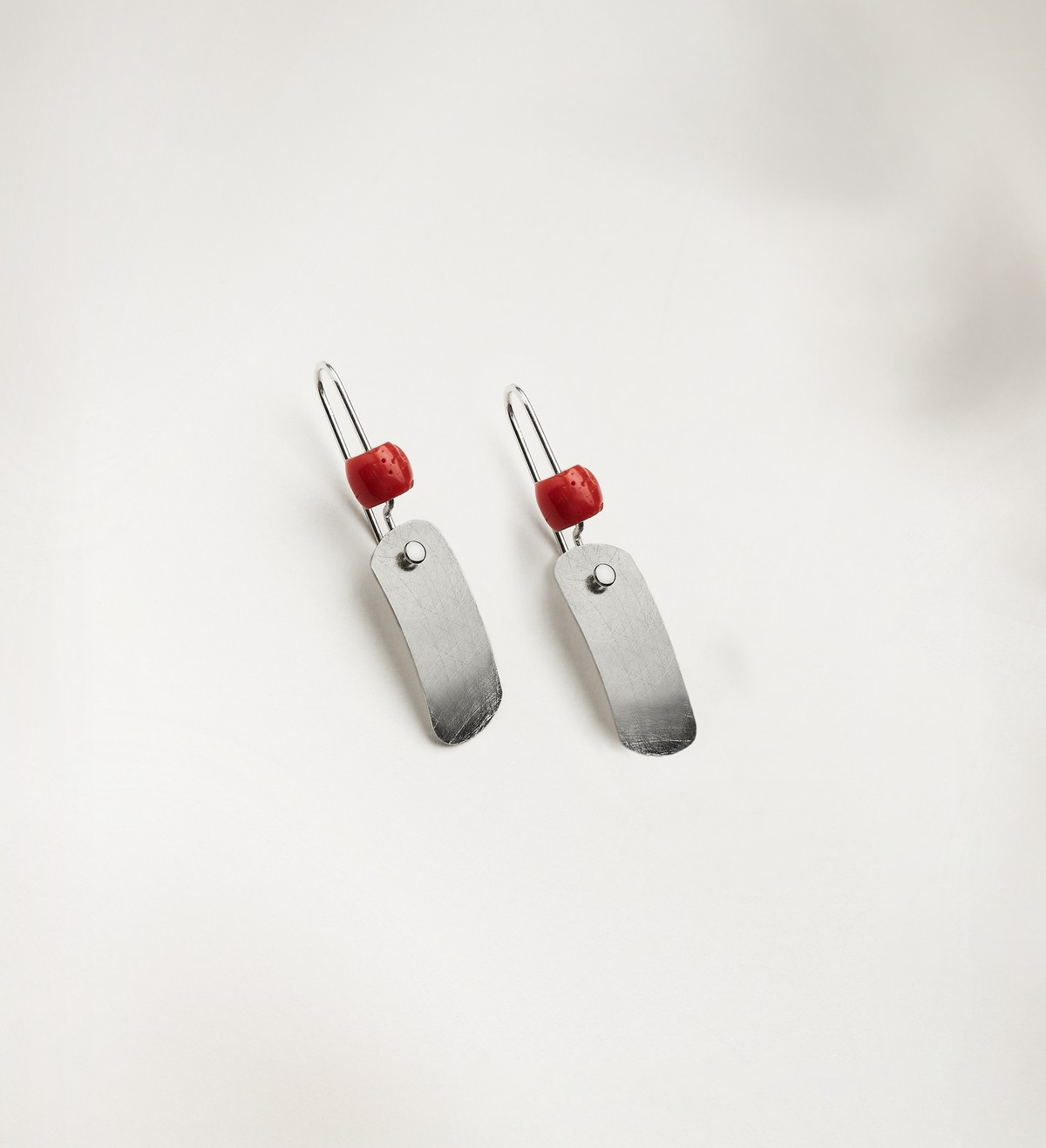Pendientes plata y coral Posidònia 40mm