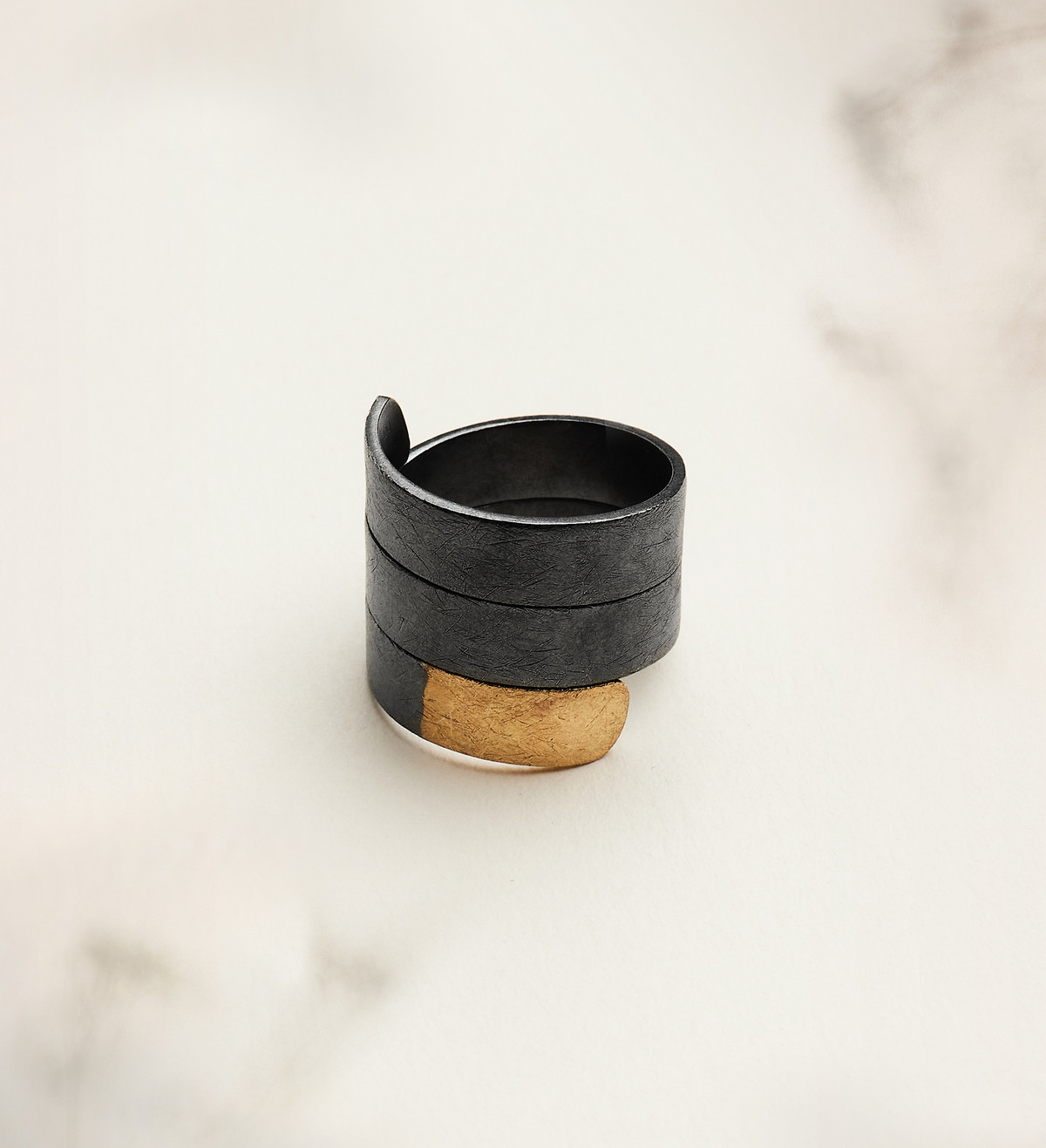 18k gold and silver ring Posidonia 17mm