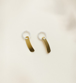 Pendientes oro y plata Posidònia 24mm