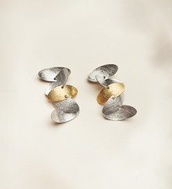 Pendientes oro y plata Samoa 50mm