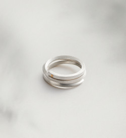 Anillo oro y plata Pinassa para hombre
