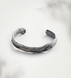 Brazalete plata Romaní abierto plano
