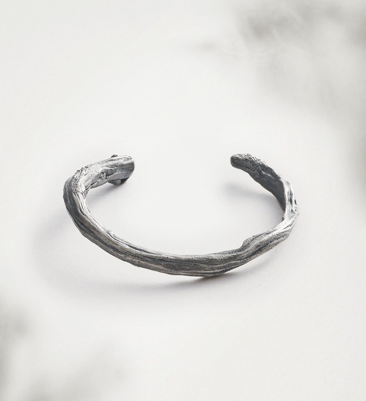 Brazalete plata Romaní abierto grueso