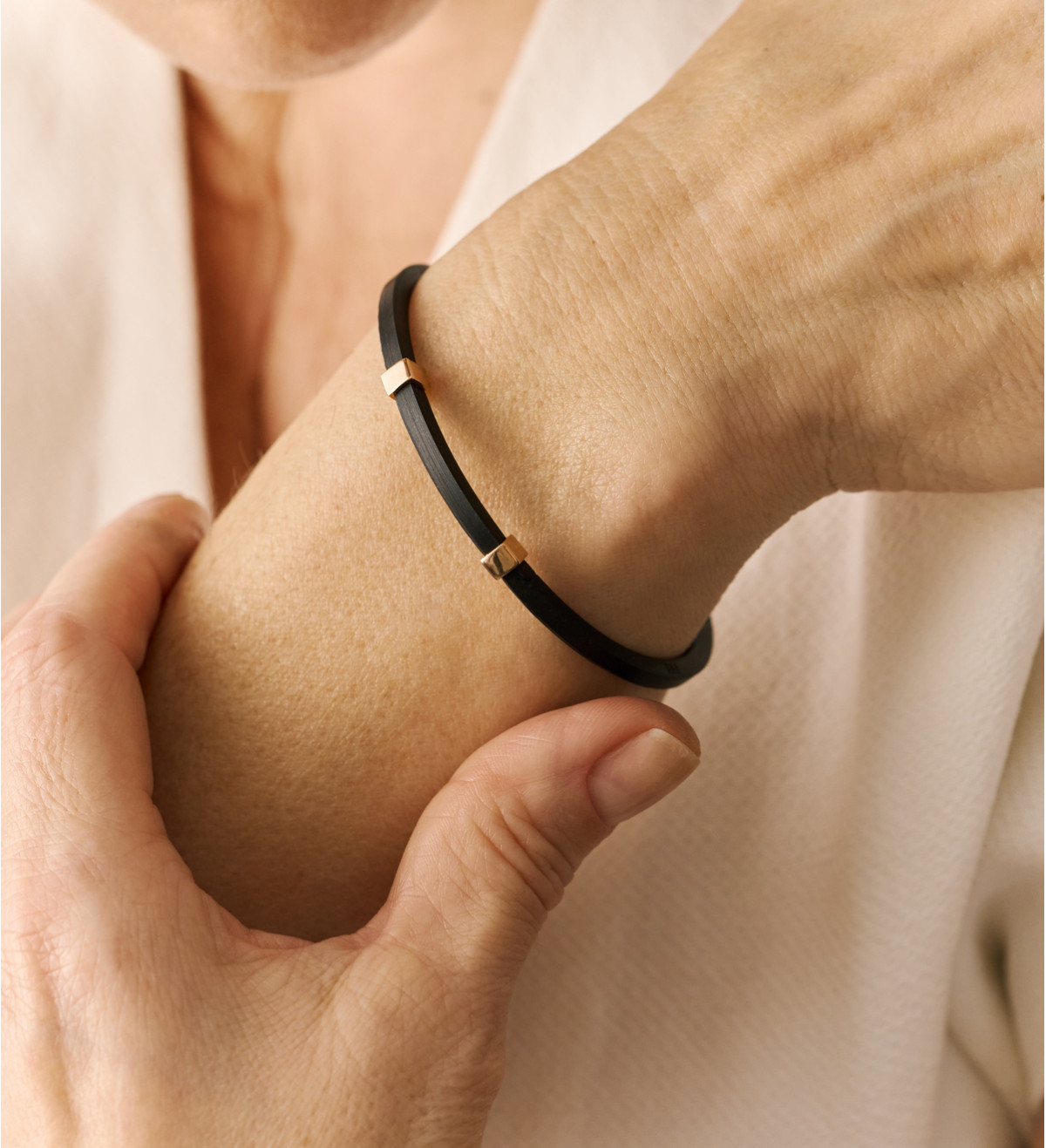 Braçalet or rosa i cautxú Dauet