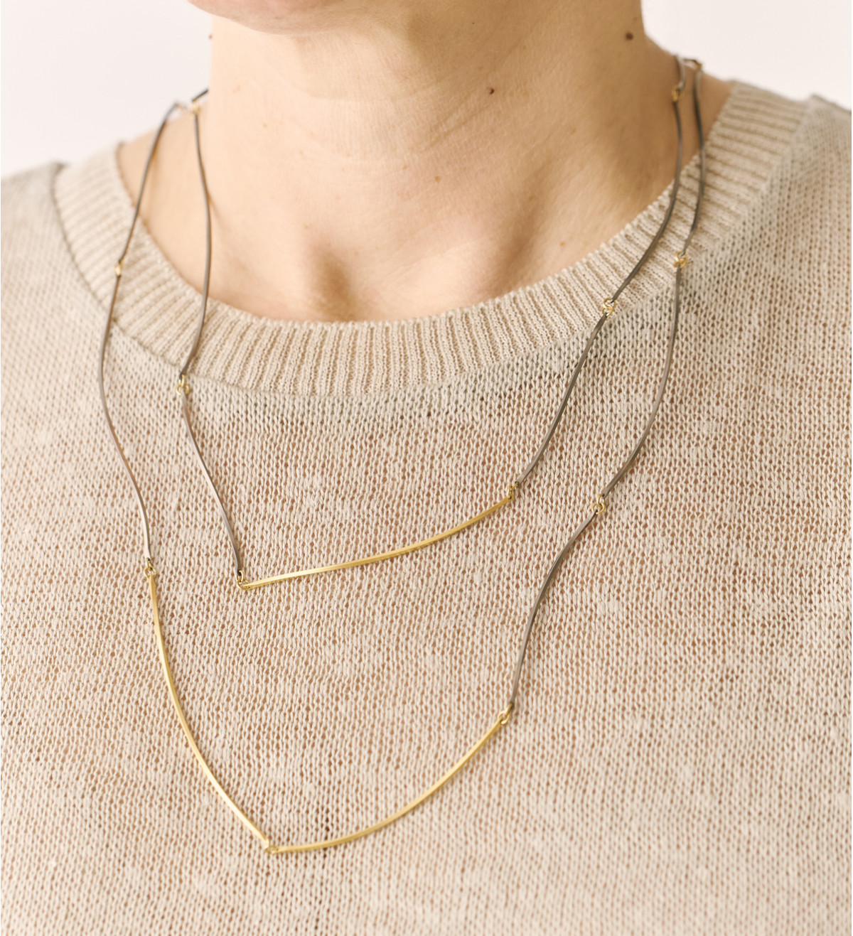 Collar oro y titanio Pinassa 126cm